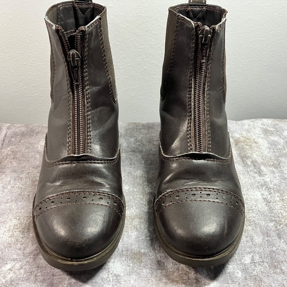 Riding Sport Dover Chocolate Brown Kids Riding Paddock Boots Size 2 - Picture 2 of 7